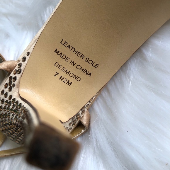 Lord & Taylor Rhinestoned Satin Ankle Strap Heels - Picture 9 of 10